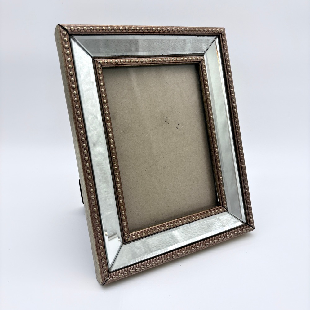 Vintage Beveled Mirror Picture Frame 5x7 Hollywood Regency Glam Vanity Decor
